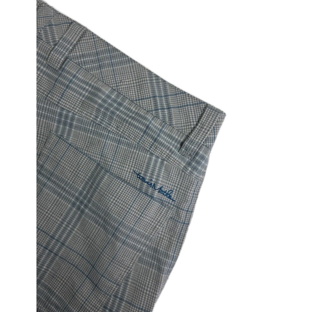 Travis Mathew Mens Golf Shorts Size 34 Gray Plaid Performance Stretch Casual